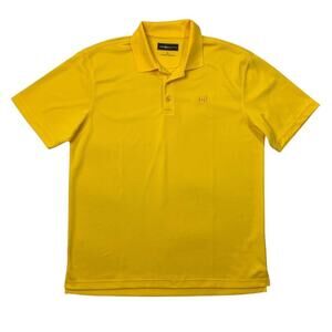 Loud Mouth Polo Shirt Mens L Sunflower Short Sleeve Moisture Wick Performance